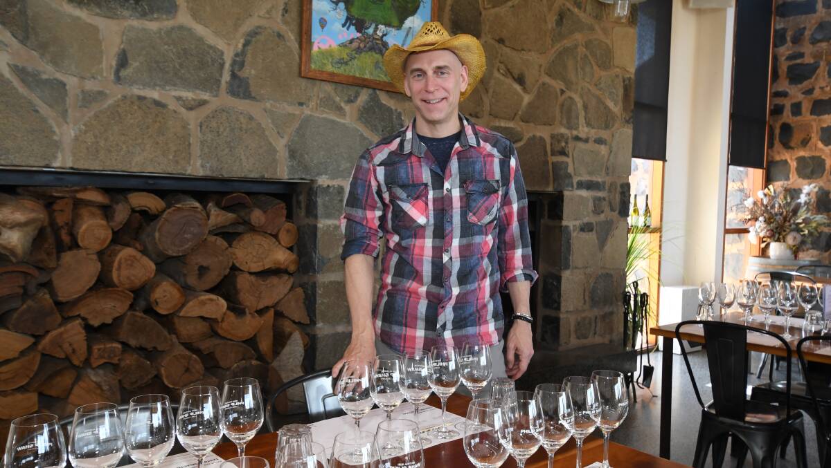 TRY A DROP: Tim Lemke at Philip Shaw Wines on Monday afternoon. Photo: CARLA FREEDMAN. 