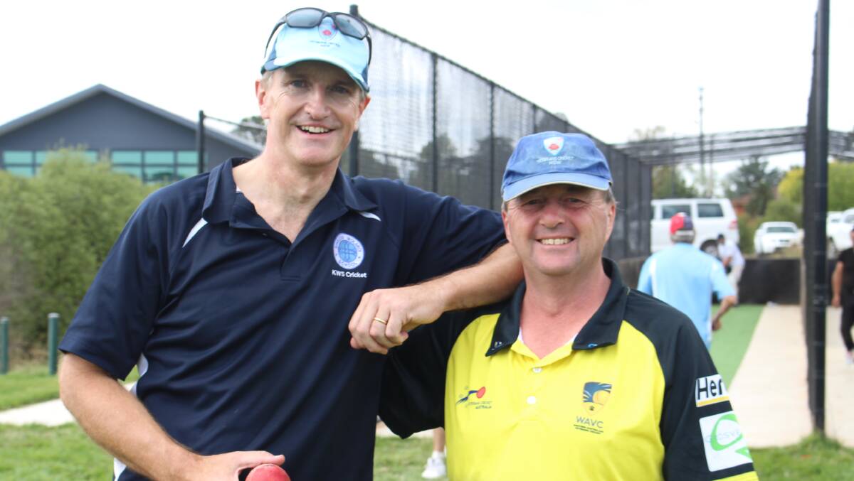 Western Wildfire's Stu Crisp and Kim Taylor ahead of the Over 50s cricket carnival. Photo: MAX STAINKAMPH