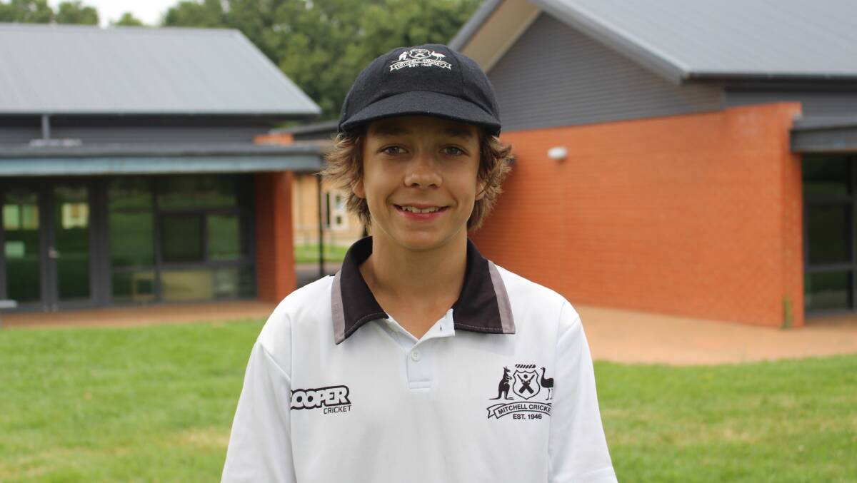IN FINE FORM: Gus Cornish in his Mitchell hat following the side's victory in the Western NSW Junior Cricket Carnivals. He heads to Dubbo next week for the State Challenge. Photo: MAX STAINKAMPH