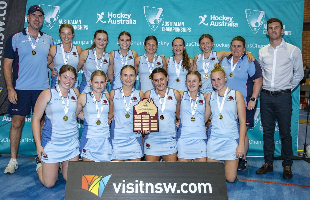 WINNERS: Eva Reith-Snare and Heidi Townsend were part of NSW's victory at the 2020 Under 18 Women Indoor Championship last week. The side was unbeaten in a dominant display. Photo: CLICK IN FOCUS