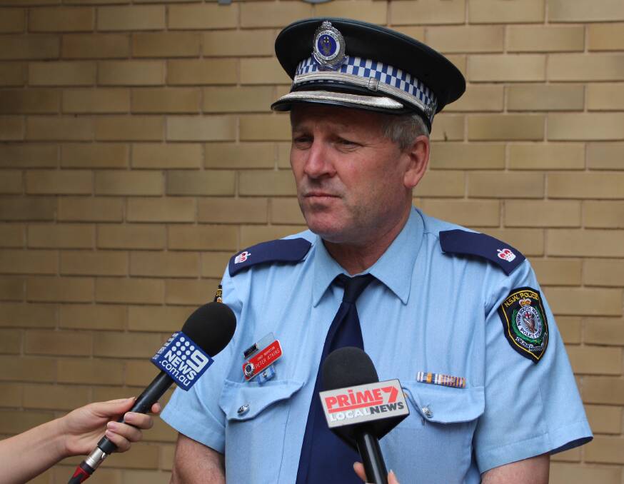 ARREST MADE: Central West Police District Chief Inspector Peter Atkins faces the media on Thursday. Photo: MAX STAINKAMPH