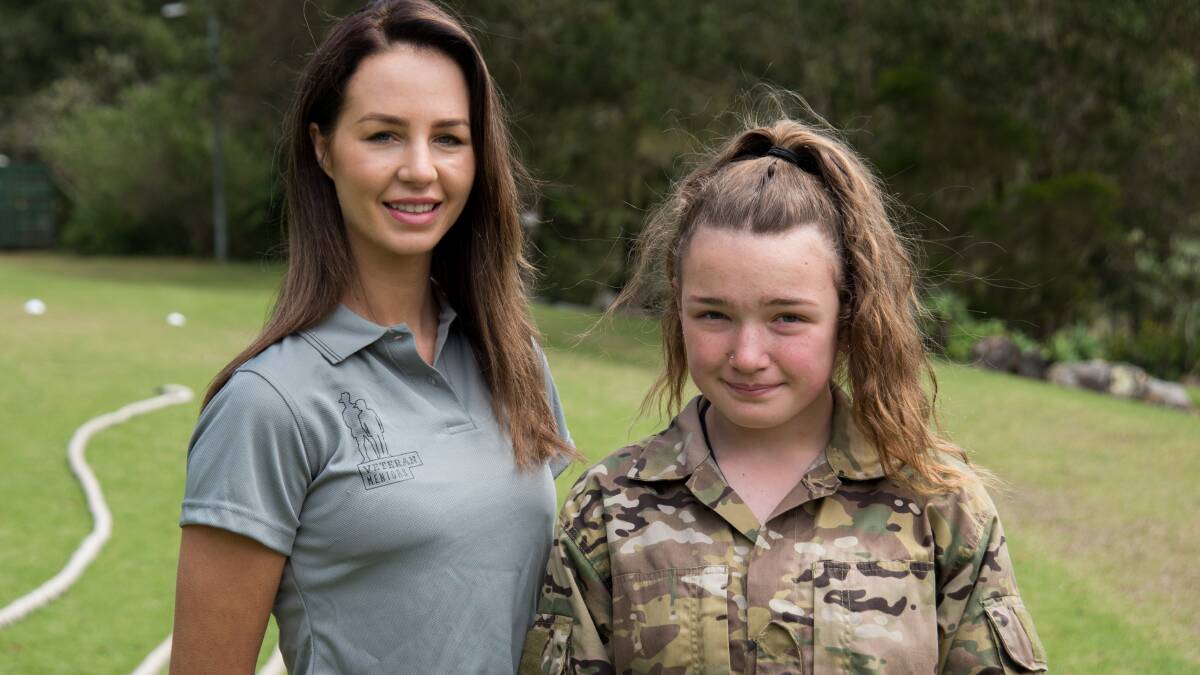 MENTOR: Keiarna Kerr with Orange's Sarah Partridge at the 'boot camp' in the Gold Coast hinterland. Photo: SUPPLIED. 