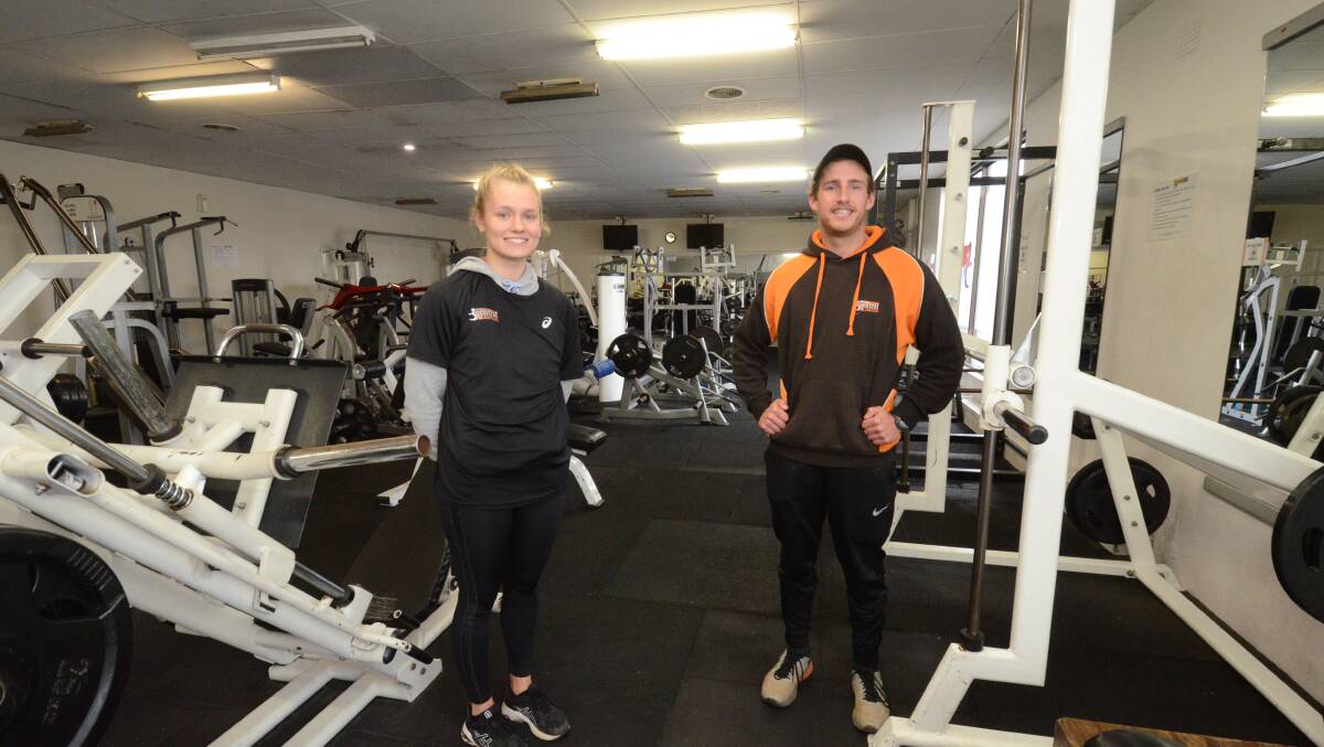 WORKOUTS RETURN: Orange Central Fitness trainers Lara Moriarty and Will Christopherson ahead of the June 13 reopening. Photo: JUDE KEOGH