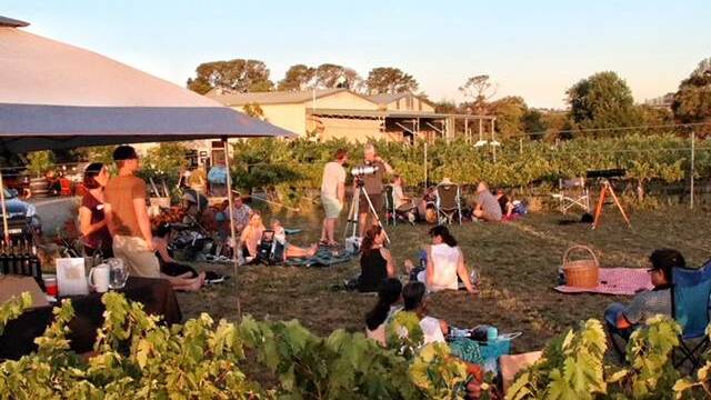 SUNSET VIEWS: Dindima Wines earlier this year for a stargazing event. Photo: BOB LIPSCOMBE