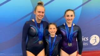 MEDAL WINNERS: Central West Gymnastic's Chloe Jaques, Georgie Howell, Bella Slattery. Photo: SUPPLIED. 