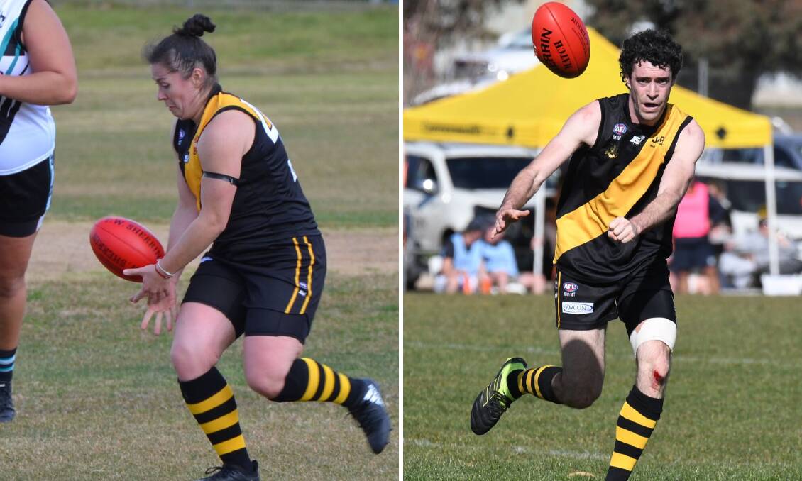 AWARDED: Amy Symons and Mick Evans were the women's and men's best and fairest for the Orange Tigers. 
