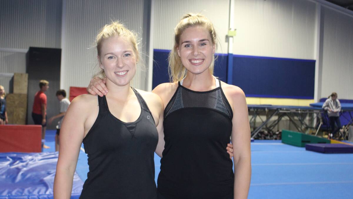 Emilie and Lauren Lowe training at Central West Gymnastics ahead of their routine on June 1. Photo: MAX STAINKAMPH