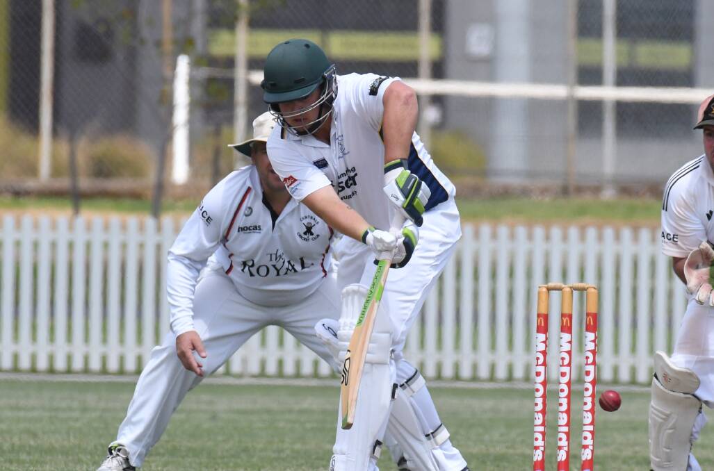 IN FINE FORM: St Pat's Old Boys' Andrew Brown with bat in hand at Wade Park on Saturday. Photo: JUDE KEOGH