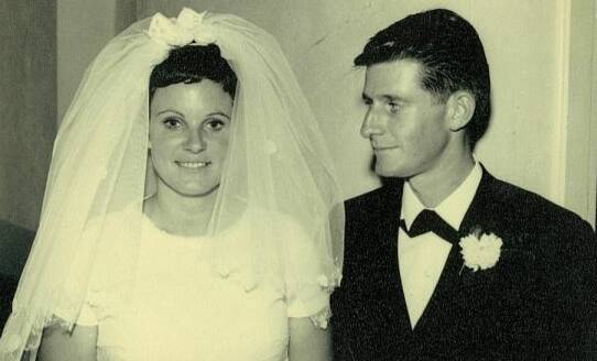 HALF CENTURY: Noel and Beverly Clegg celebrating their wedding in 1968. The couple celebrated their 50th wedding anniversary on Saturday. Photo: SUPPLIED. 
