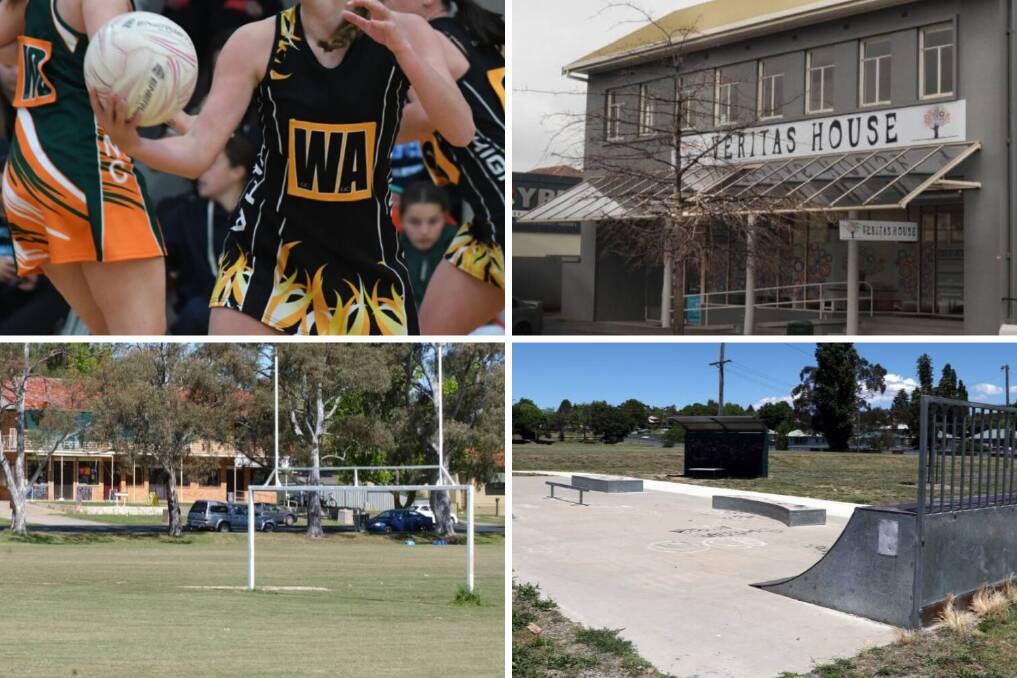 UP FOR GRABS: Orange's netball community, Veritas House, Perry Oval and Glenroi Oval could all share in nearly a million dollars of state government funding. 