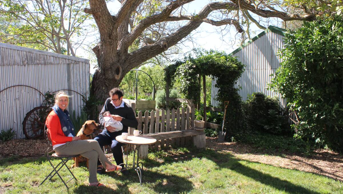 GARDENS OPEN: Phe, Ken and Poppy Viljoen in their garden at Ashburton, which will be part of this weekend's ramble. Photo: HAYLEY LAVERS