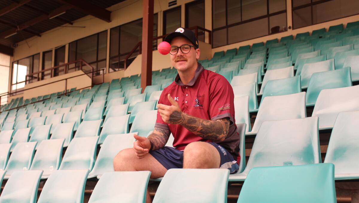 NOT QUITE THE MEMBERS: Mitch Black in the Wade Park grandstand, dreaming of the grandiose setup of the SCG. Photo: MAX STAINKAMPH