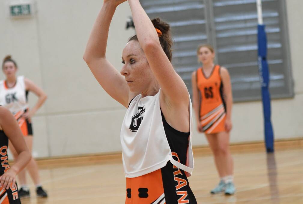 MID-COURT MINUTES: Orange stalwart Tegan Dray was huge in the opening round of the Regional League, her side heads into round two udnefeated. Photo: CARLA FREEDMAN