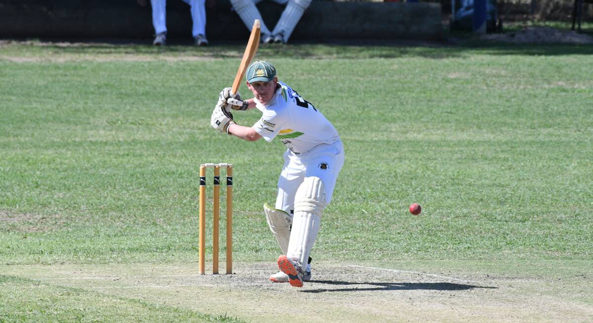 STEPPING DOWN: Dave Neil steps down the wicket at Loco Oval in Bathurst - one of the grounds which wouldn't be affected by a winter season crossover. Photo: CHRIS SEABROOK