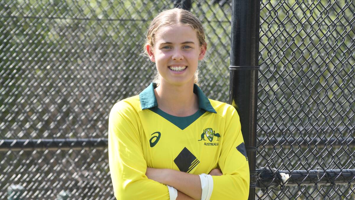 IN AUSTRALIAN COLOURS: Phoebe Litchfield will line up alongside Ricky Ponting and Brian Lara in the Charity Bash this weekend at Junction Oval. Photo: JUDE KEOGH