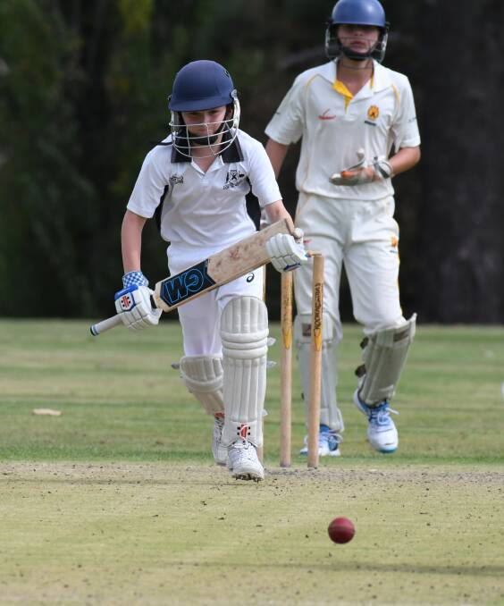 GORGEOUS SHOT: Dan Hunter after leaning into an on-drive for the Mitchell side in the 2018 Western NSW Junior Cricket Carnival. Photo: JUDE KEOGH