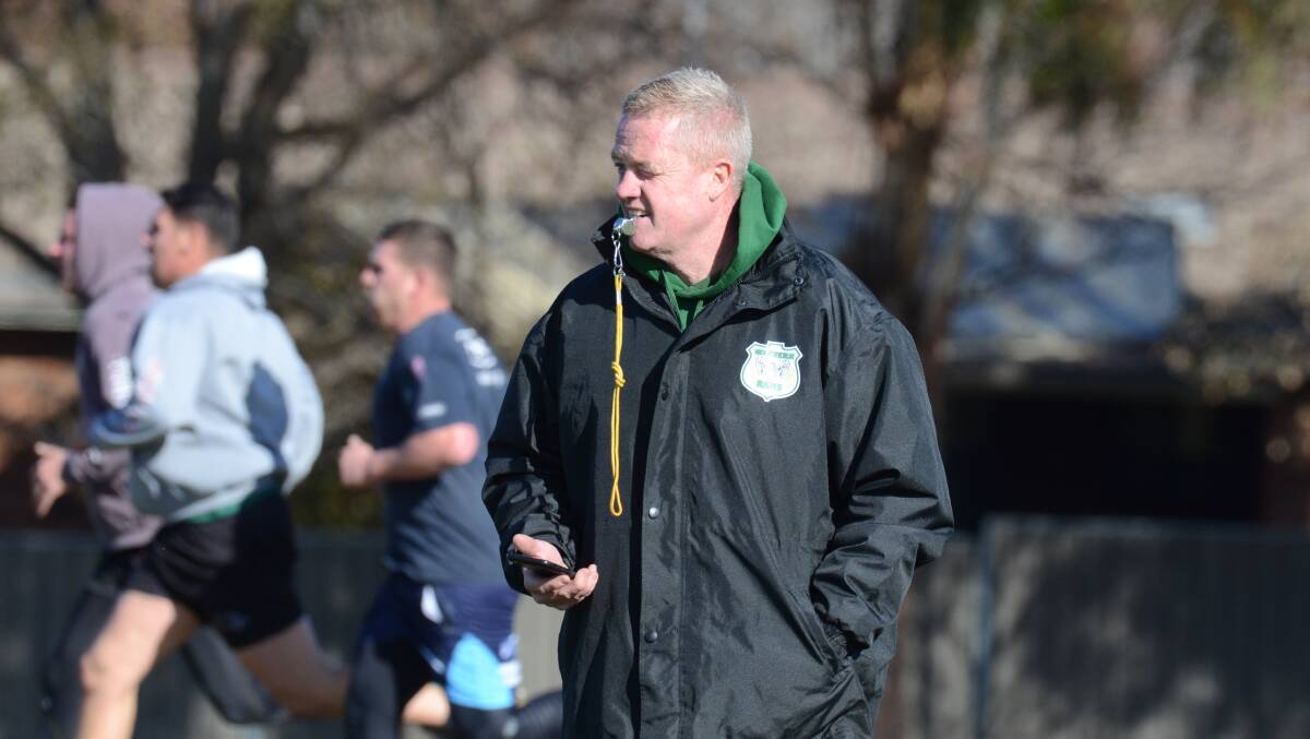 IN CHARGE: Rams coach Cameron Greenhalgh at the side's first training session on Saturday. Photo: JUDE KEOGH