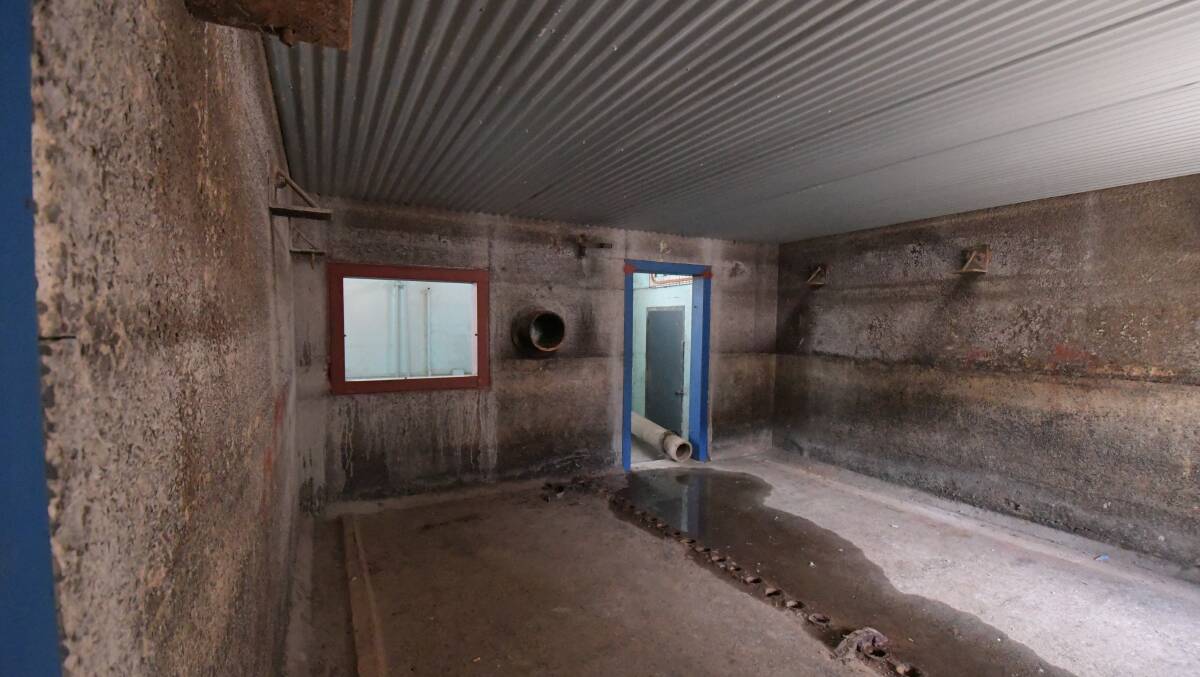 FUTURE LOUNGE ROOM: One of the rooms inside the old Dane Lane water treatment plant. Photo: JUDE KEOGH