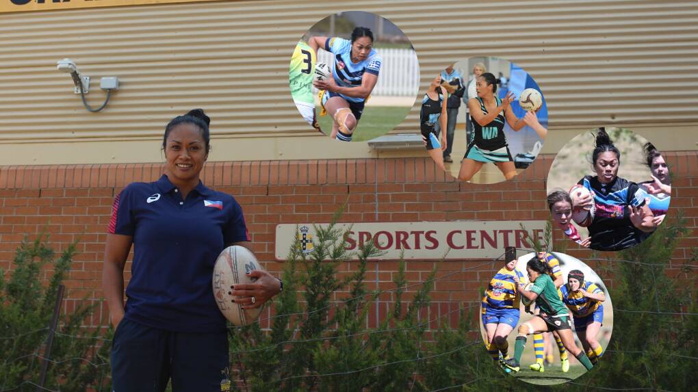 MANY FACES: Jacky Lyden at Orange High School, with (insert) her playing for Orange Hawks, Physiotherapy Vipers, WWRL's Vipers and Emus. Photo: MAX STAINKAMPH