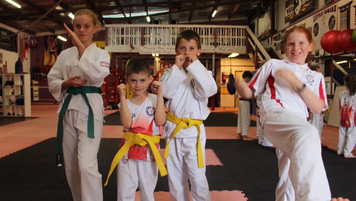 MARTIAL ARTISTS: Holly Lane, Soren Hansen, Cameron McLean and Connor Riley at . Photo: MAX STAINKAMPH