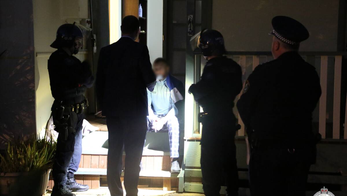 The scene of the arrests in Wellington on Wednesday morning. Photos: NSW POLICE MEDIA