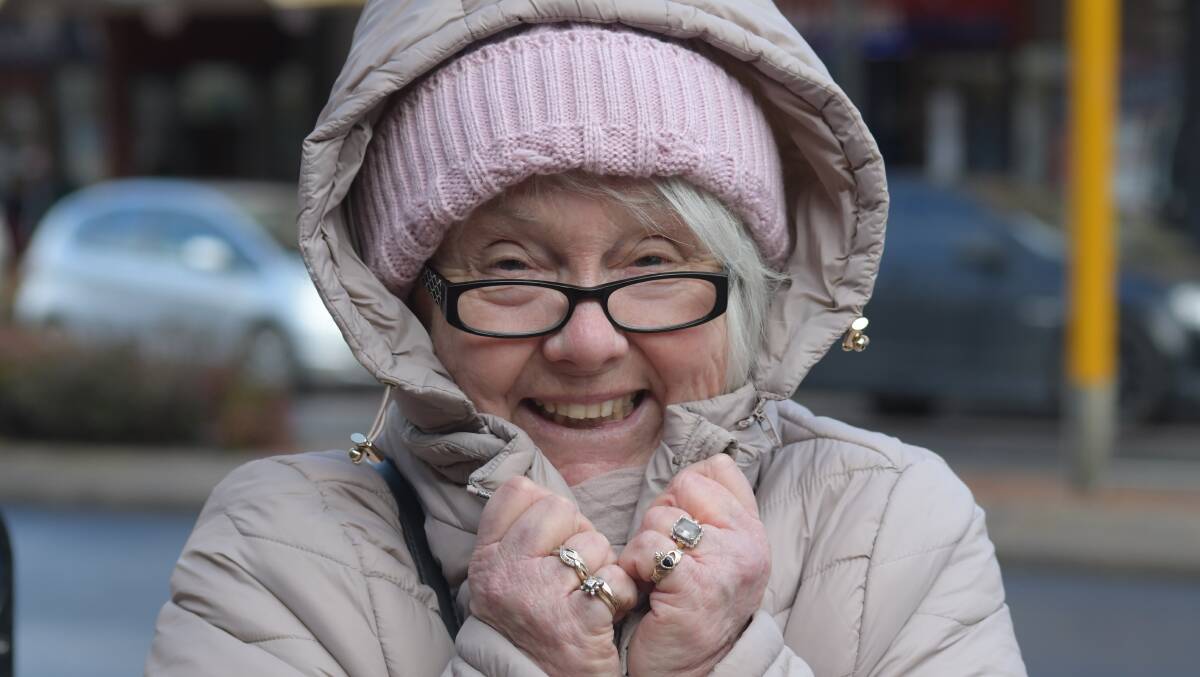 ALL RUGGED UP: Leonie Snell was all rugged up ahead of Saturday's freezing temperatures. Photo: JUDE KEOGH