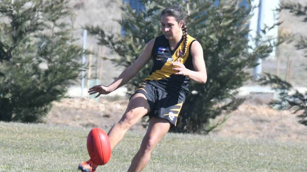 SPEEDSTER: Tigers' vice-captain Erin Naden in action during the 2019 season. Photo: CARLA FREEDMAN
