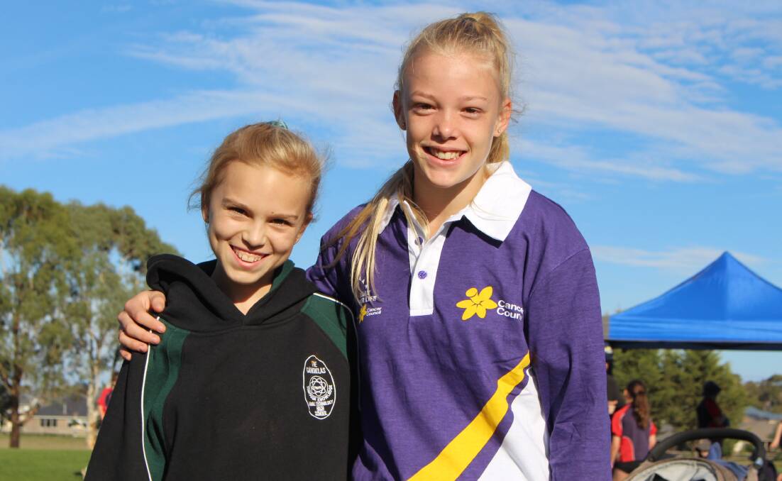 RUNNING TOGETHER: Ella Matthews and Mackenzie Palazzi at Waratahs ahead of the Cancer Council Orange's Relay for Life this Saturday. Photo: MAX STAINKAMPH