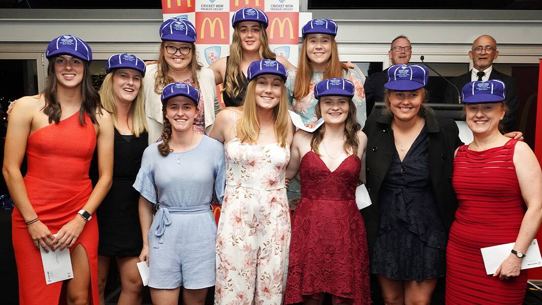 GREAT JOB: Kira Churchland (second from the left) was named in the NSW Women's Premier Cricket team of the season for 2021/22. Photo: NSW CRICKET.