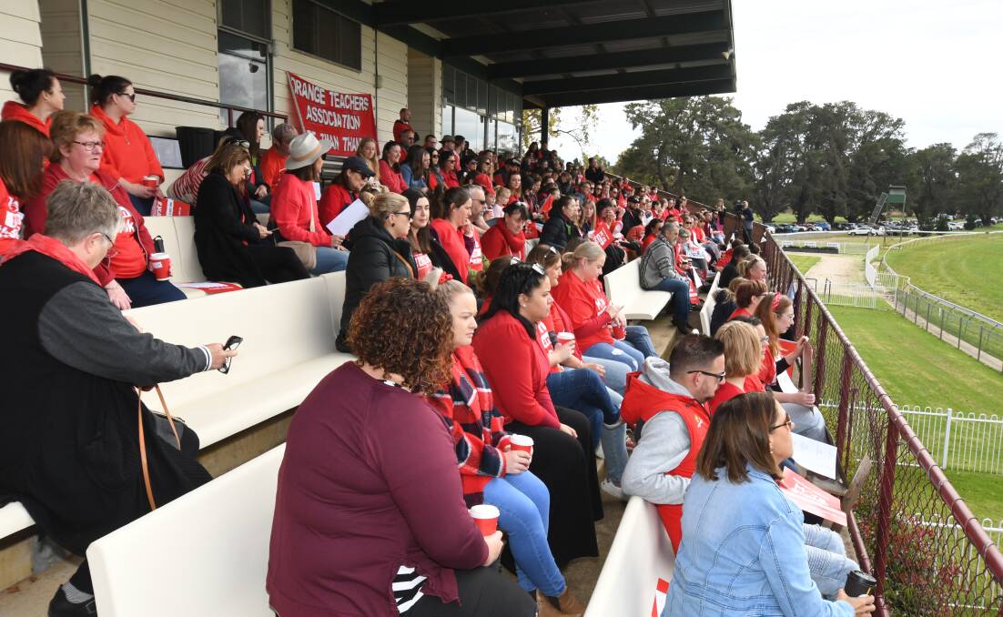 STRIKE: The previous teachers rally in Orange took place on May 4 at Towac Park. Photo: JUDE KEOGH
