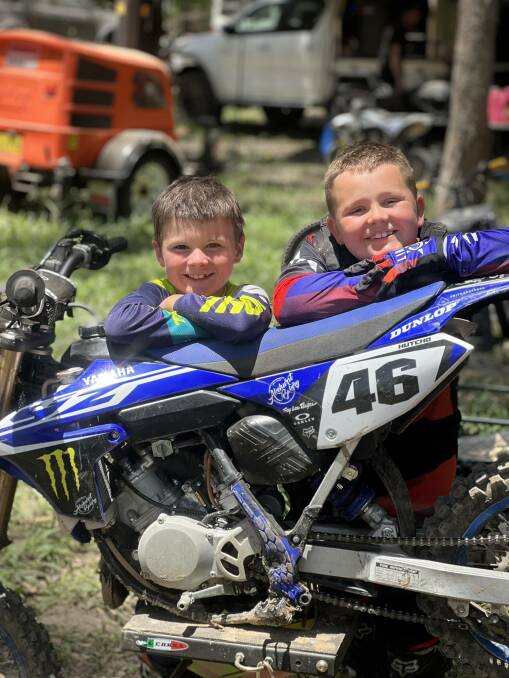RIDING PAIR: Jayce Wallis and Tate Hutchison have been tearing it up around the motocross tracks around the state. Photo: SUPPLIED.