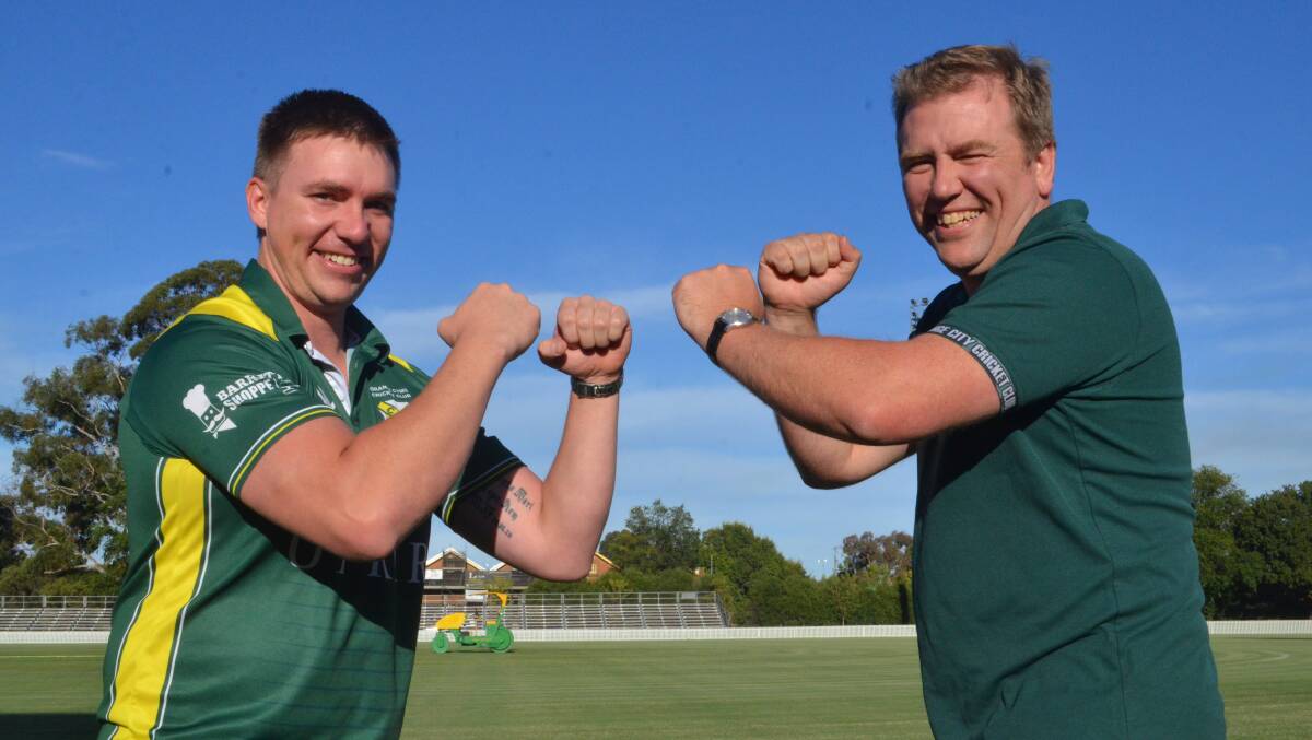PRIZE FIGHT: Ben McNiven and Michael Evans will captain CYMS and Orange City in the Orange and District Cricket Association third grade grand final at Riawena Oval on Saturday. Photo: RILEY KRAUSE.