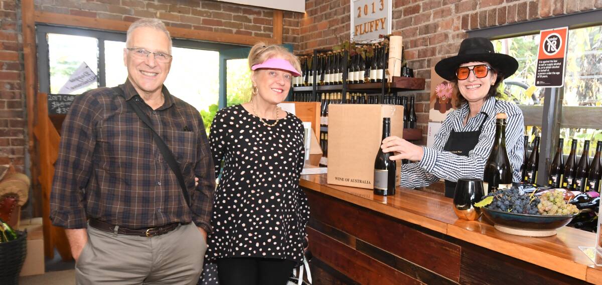 APPROVAL: Andrew Bell and Anna Marchese took in some wineries on their trip from Melbourne to Orange including Deborah Upjohn's Word of Mouth. Photo: JUDE KEOGH.