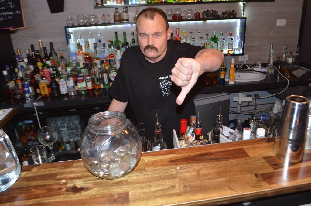 APPALLING: Owner of the Blind Pig John Vandenberg was disgusted to find a thief stole all the notes from the staff tip jar. Photo: RILEY KRAUSE.