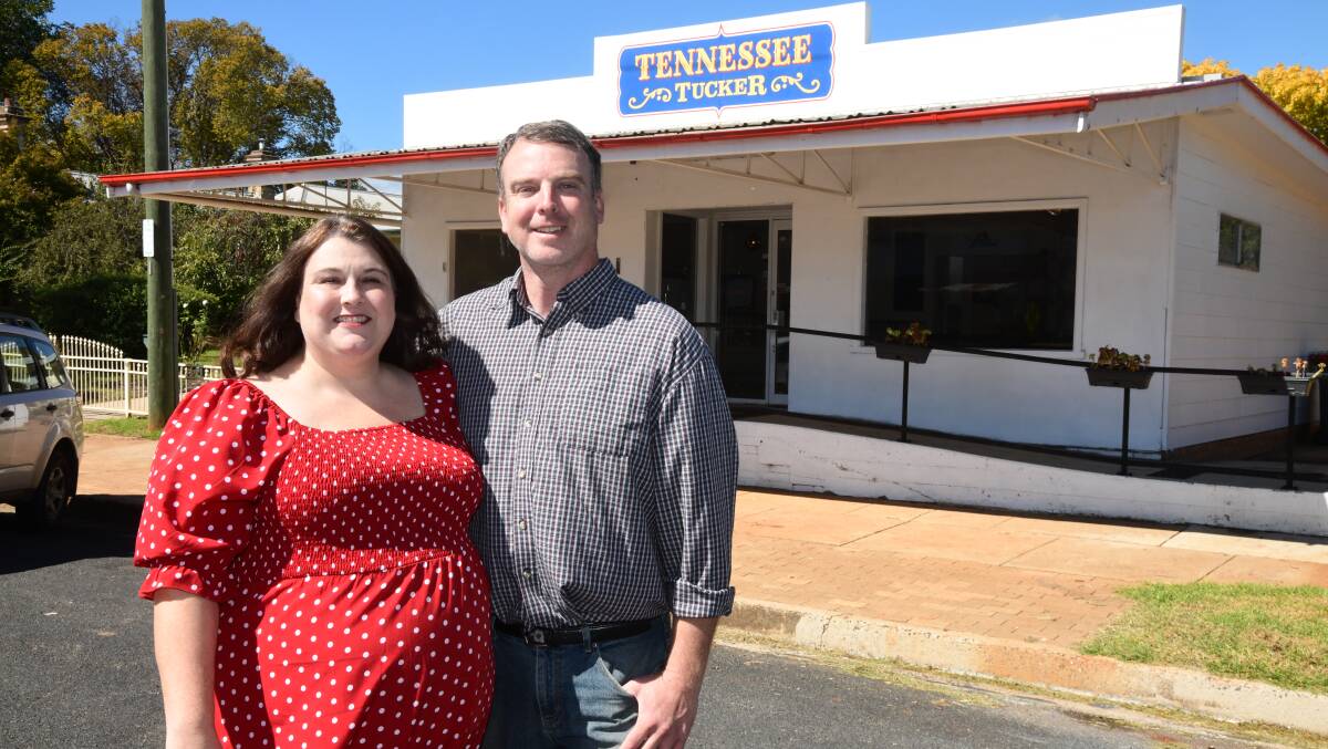 Jacqui and Ryan Fowler outside Cudal's newest restaurant, Tennessee Tucker. Picture by Carla Freedman