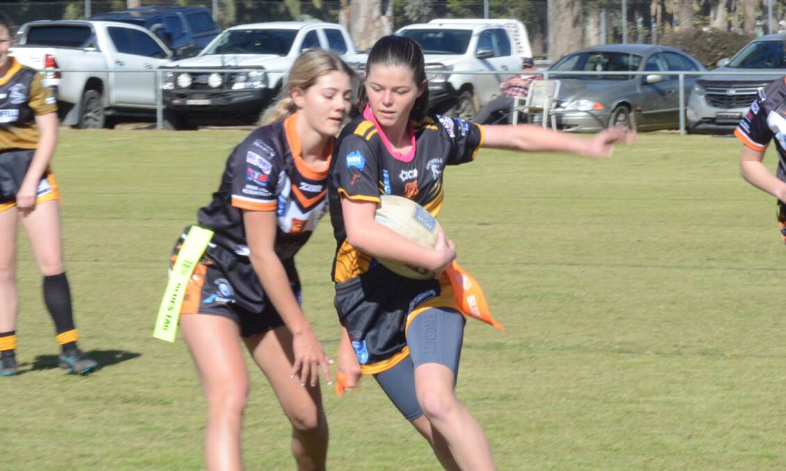 Grenfell Goannas winger Faith Smith battled back from an early injury to score one of her side's two tries. Picture by Riley Krause