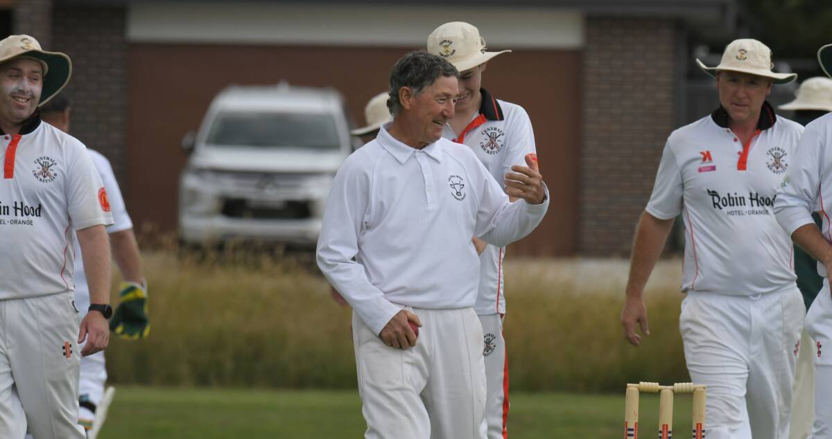 TURN BACK TIME: Centrals life member Johnny Davis bagged a pair of wickets on the weekend in their match against Orange City. Photo: JUDE KEOGH.