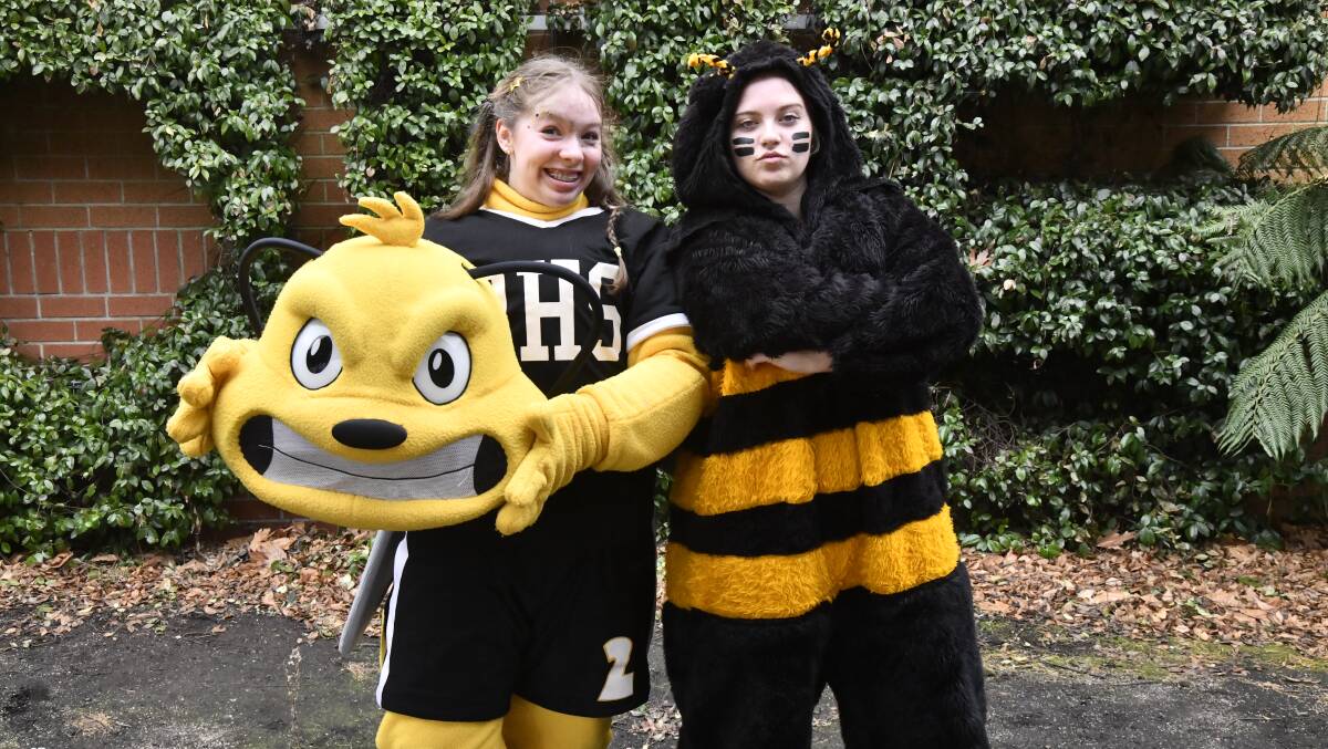 Lilly Hassal and Milly Punch are Orange High School mascots for 2023's Astley Cup. Picture by Carla Freedman 
