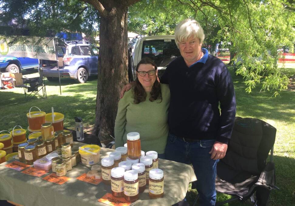 GOOD SHOWING: Tracey and David Parker were pleased to see a good January crowd for the first Orange Farmers Market of 2021.