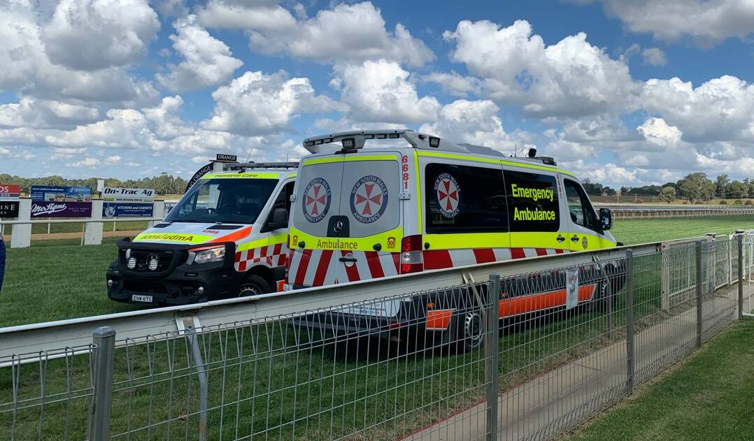 CONCERN: An ambulance had to be called to Towac Park on top of the one already stationed there for race-day after a jockey was injured. Photo: CARLA FREEDMAN.