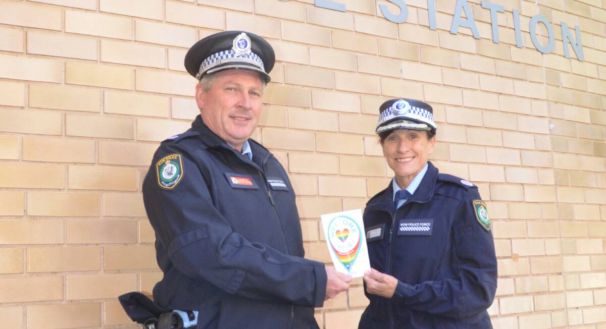 WARM WELCOME: Orange Police Chief Inspector Peter Atkins and Assistant Commissioner Gelina Talbot. Photo: RILEY KRAUSE.
