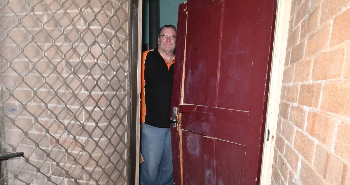 ANNOYED: Orange Men's Shed president Alan Campbell was appalled to see someone had broken into the building on Wednesday night. Photo: JUDE KEOGH.