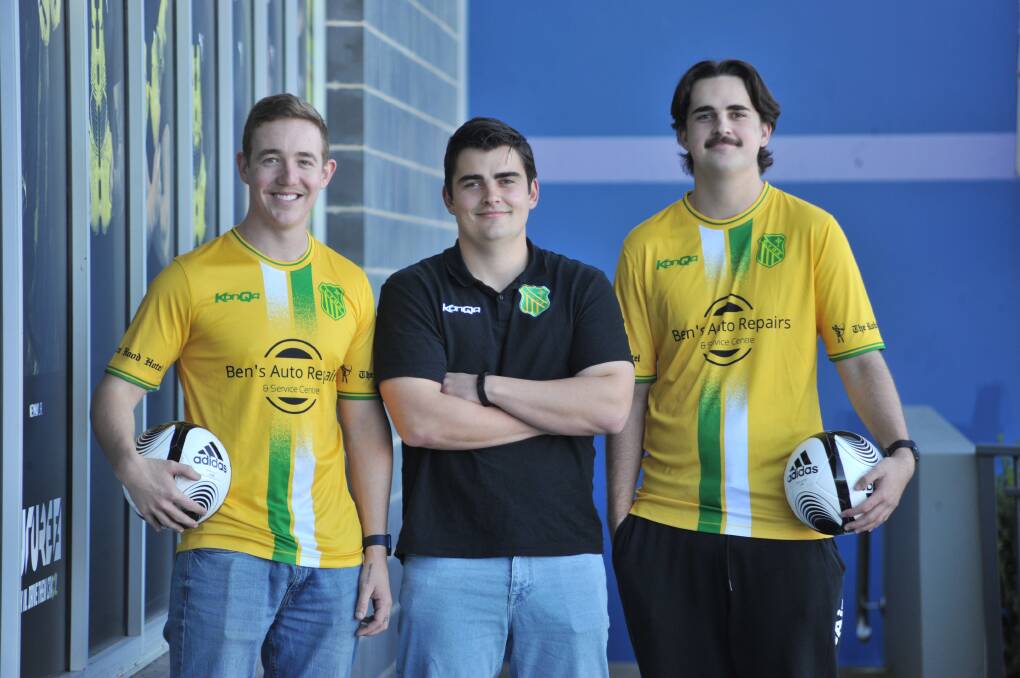 MOVING FORWARD: Cooper Bingham, Joe Kay and Max Kay are all part of the undefeated CYMS A grade team and are excited for a new challenge next year in the Western Premier League. Photo: JUDE KEOGH.