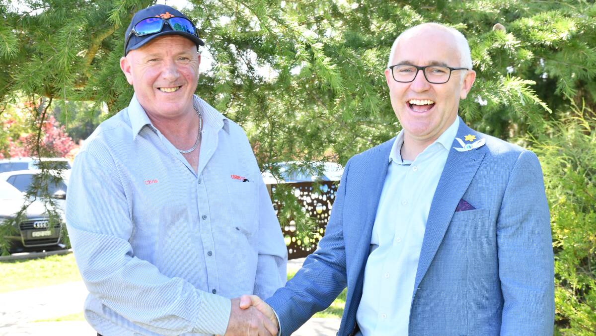 Chris Fieldus and his doctor, Rob Zielinski, area both pleased that clinical trials in the Central West will be expanding. Picture by Jude Keogh.