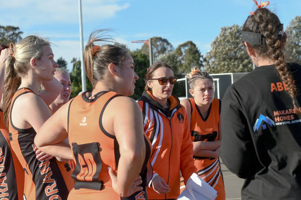 WISE WORDS: Coach Lana McCarthy imparting some wisdom onto her players. Photo: CEC TILBURG PHOTOGRAPHY.