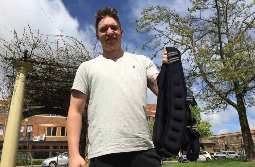 GOOD CAUSE: Ben McNiven will be walking 5km every day this month with a 10kg weight vest strapped to his body as part of the Top Blokes Foundation 'Lift the Load' challenge. Photo: RILEY KRAUSE. 