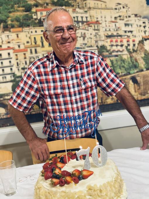 Joe Sciuto celebrating his 70th birthday. Picture supplied