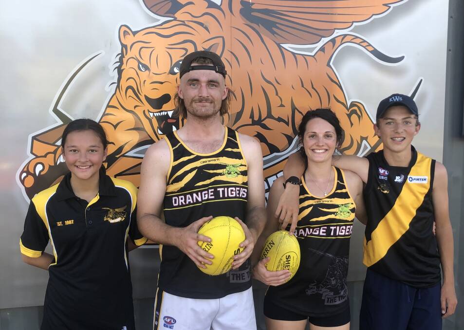 COME AND TRY: Claire Gibson, Jayden Nelder, Jacqui Ryan andHarvey Shephard are ready to welcome new players to the club. Photo: SUPPLIED.