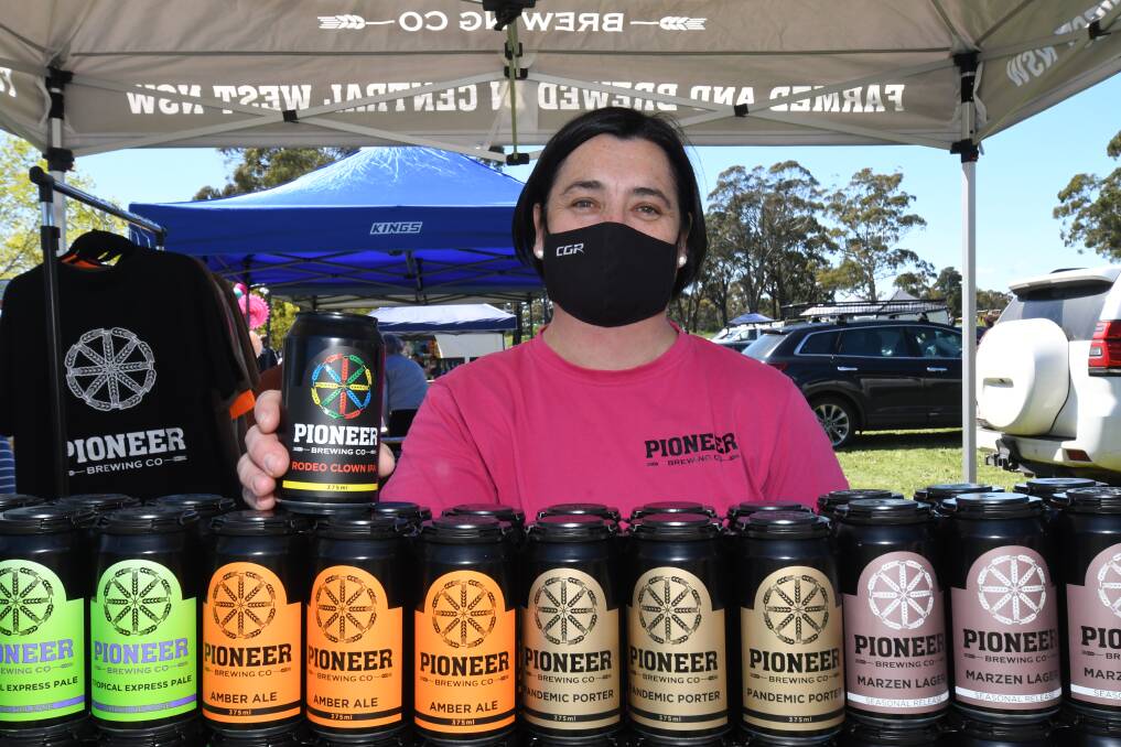 BIG SHOW: Tamara Gerber from Pioneer Brewing was one of many stall-holders at Towac Park on Sunday for the Simply Orange spring markets. Photo: CARLA FREEDMAN.