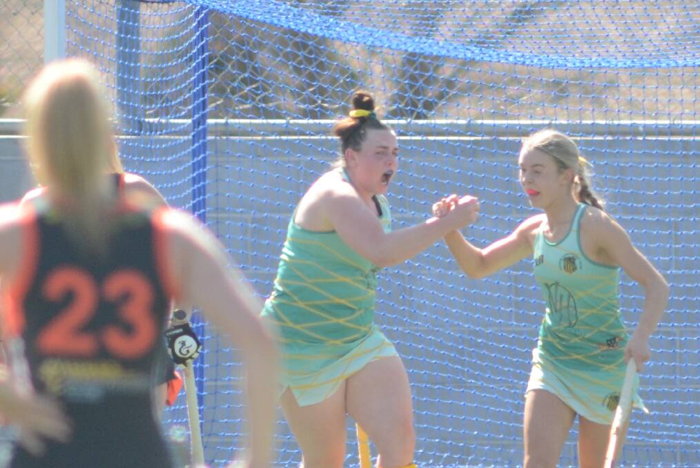 Madison Smith celebrates her goal which cut Parkes' lead in half. Picture by Riley Krause